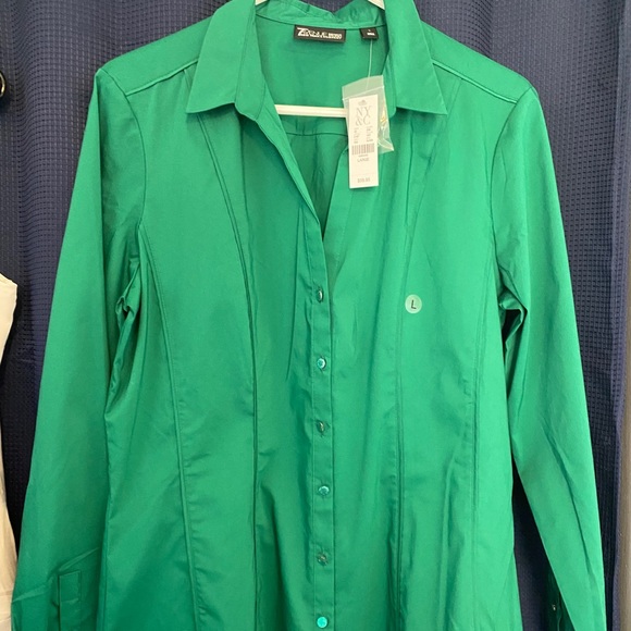 Green NY&Co 7th Ave Design Studio Button Down - Picture 1 of 6